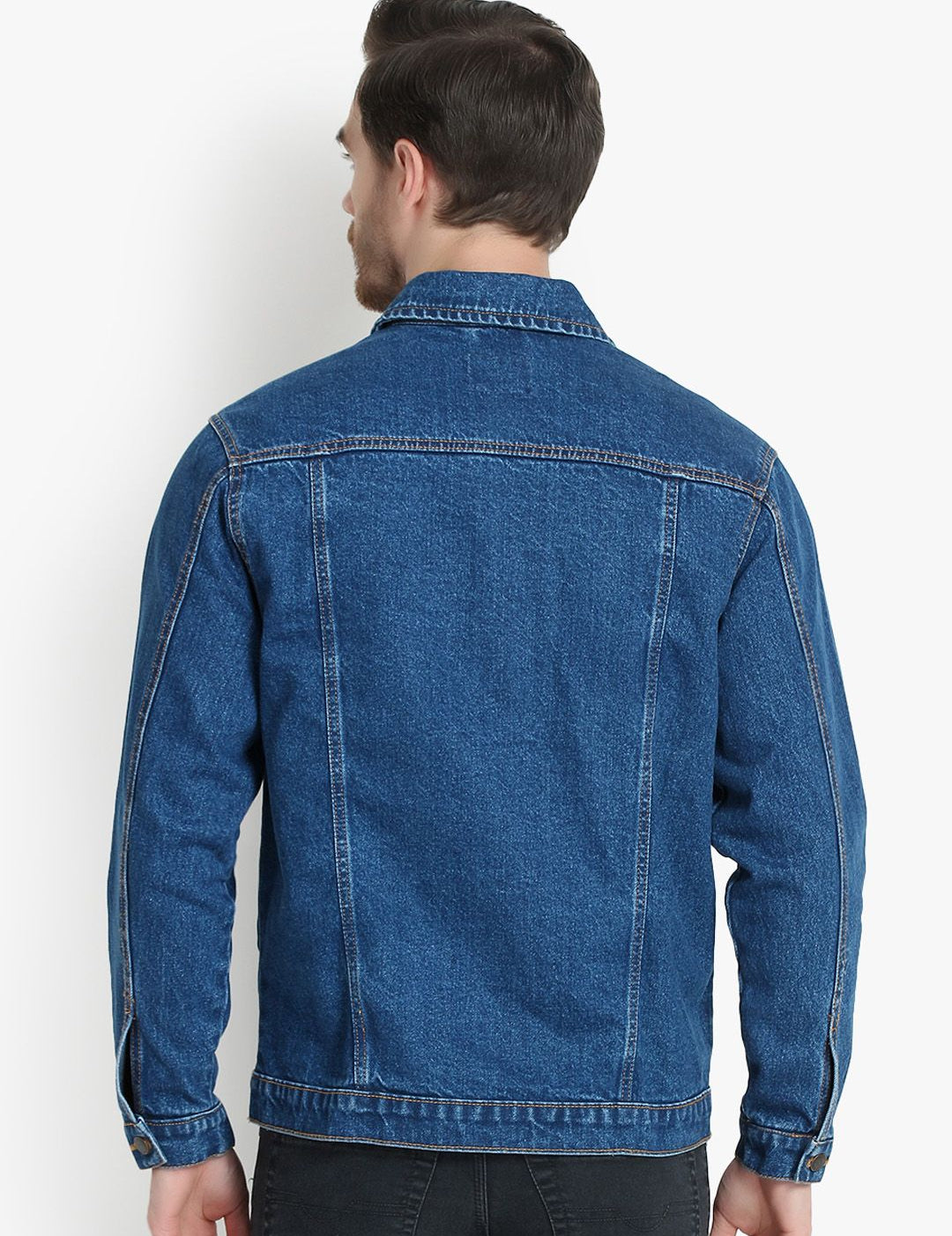 Kotty Men Blue Solid Denim Jacket