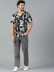 Kotty Men Cuban Collar Conversational Printed Casual Shirt