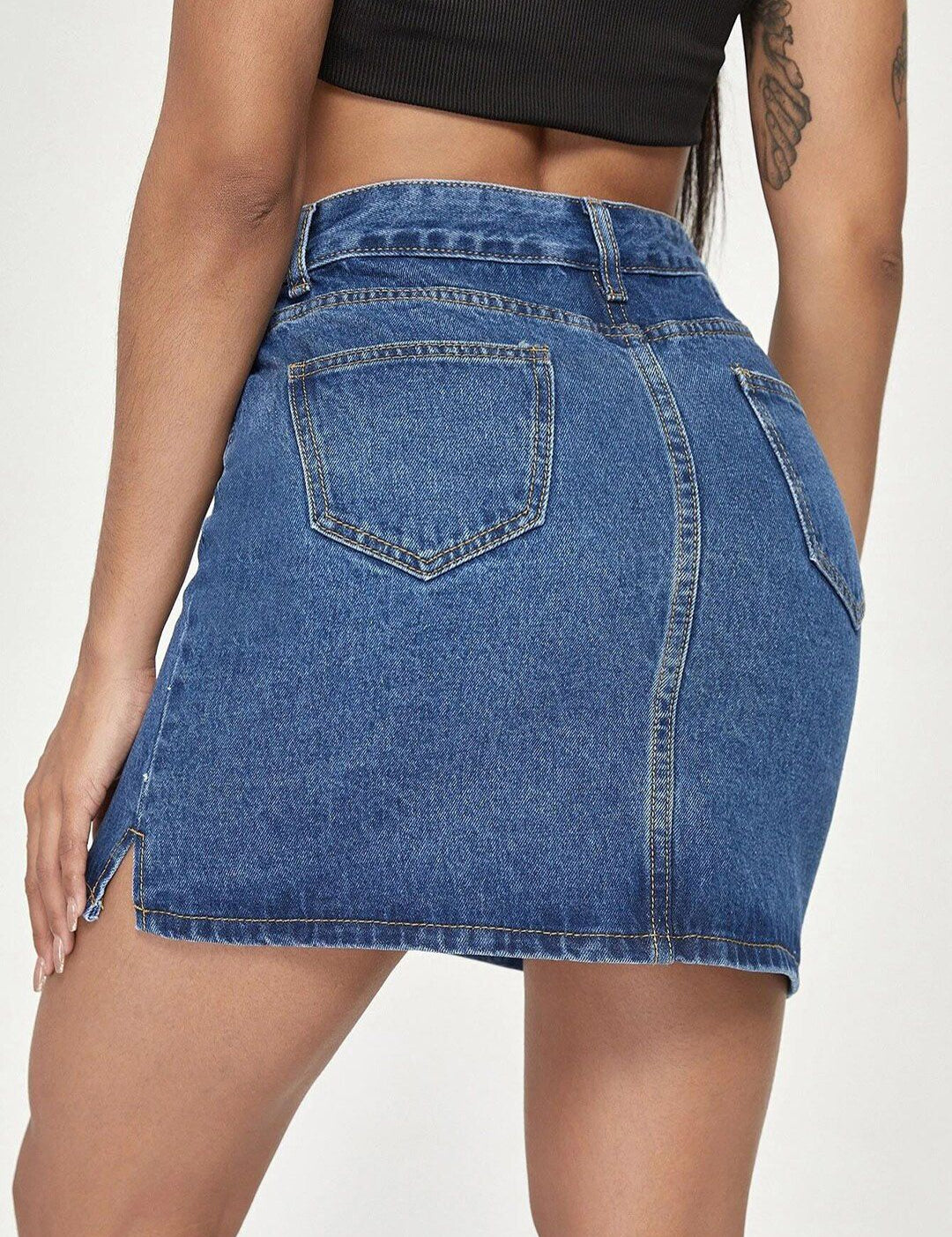Kotty Denim A-Line Mini Skirt