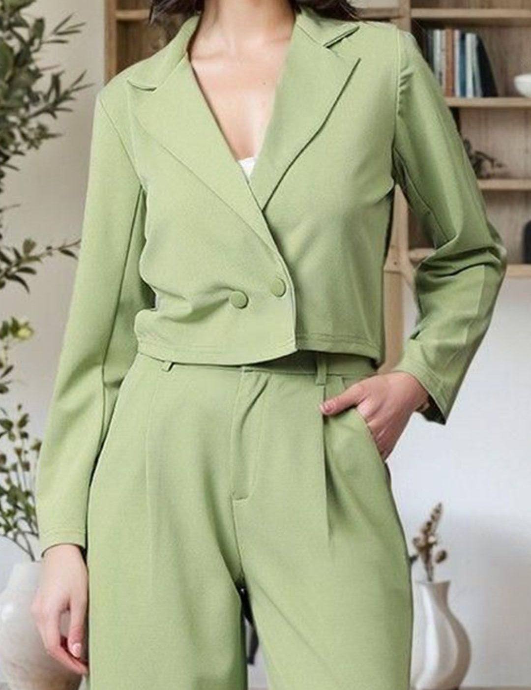 Kotty Lapel Collar Long Sleeves Coat With Trouser 