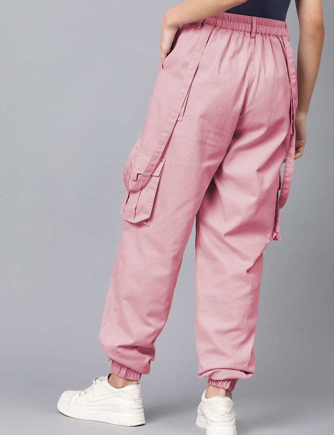 Kotty Women Relaxed High-Rise Easy Wash Cargos Trousers