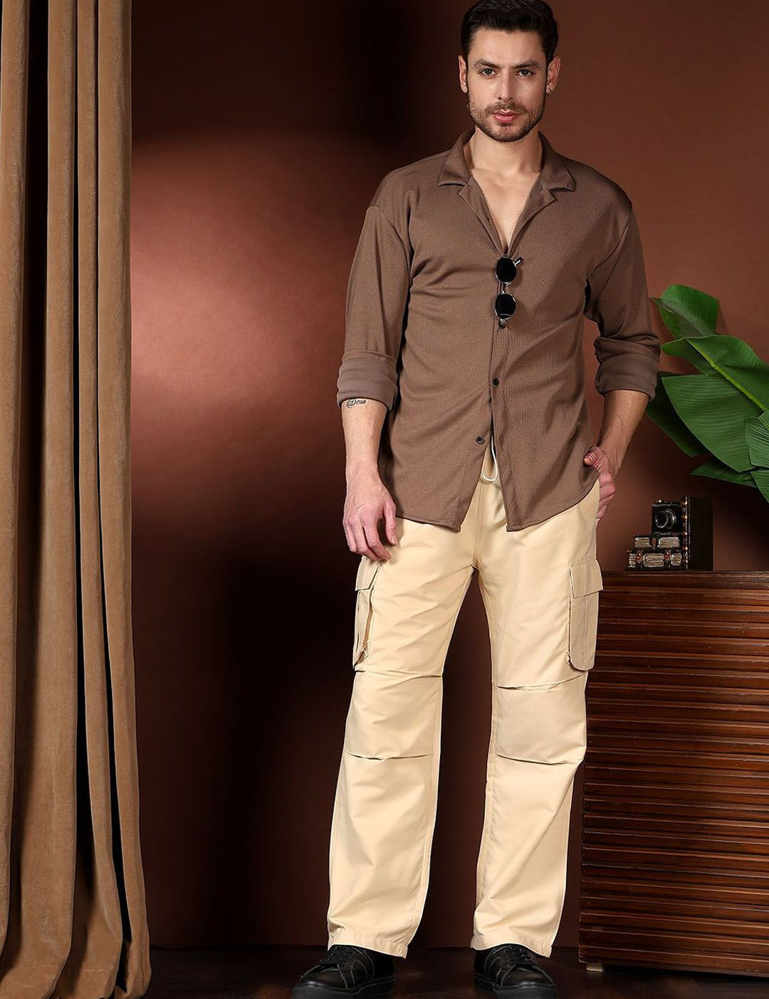 Kotty Men Relaxed Easy Wash Cargos Trousers