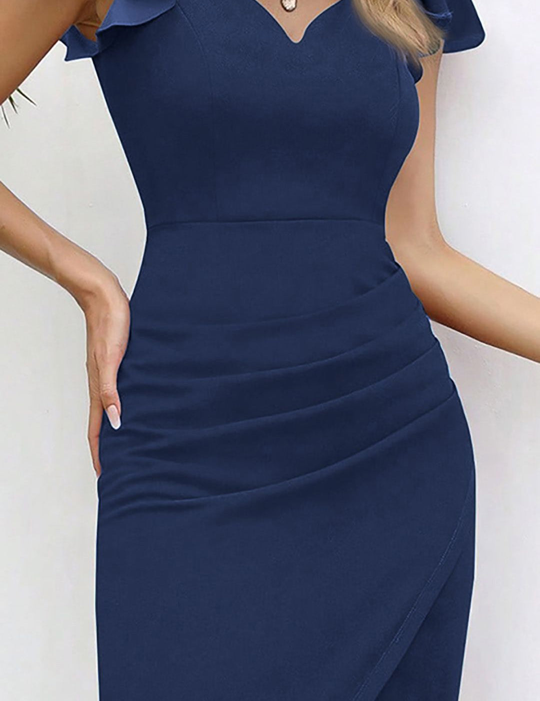 Kotty Women Solid Flutter Sleeve Bodycon Dress