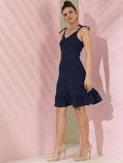 Kotty Women Shoulder Straps Ruffles Fit & Flare Dress