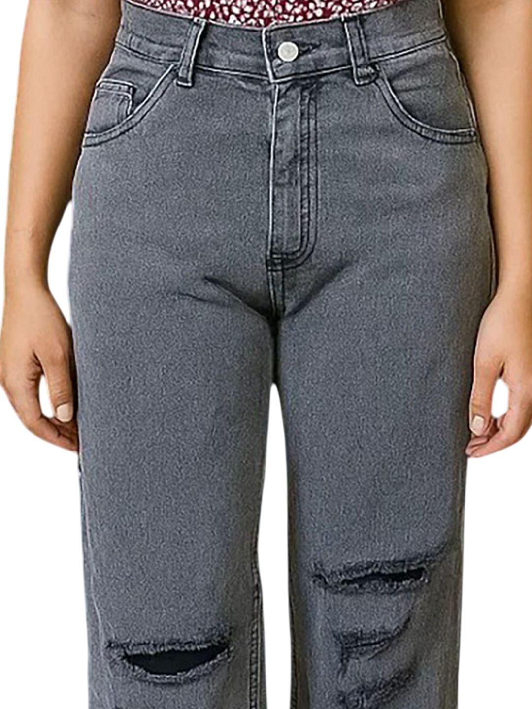 Kotty Women High-Rise Highly Distressed Straight Fit  Stretchable Jeans