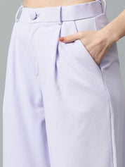 Kotty Women Colourblocked Relaxed Straight Leg Straight Fit High-Rise Easy Wash Trousers