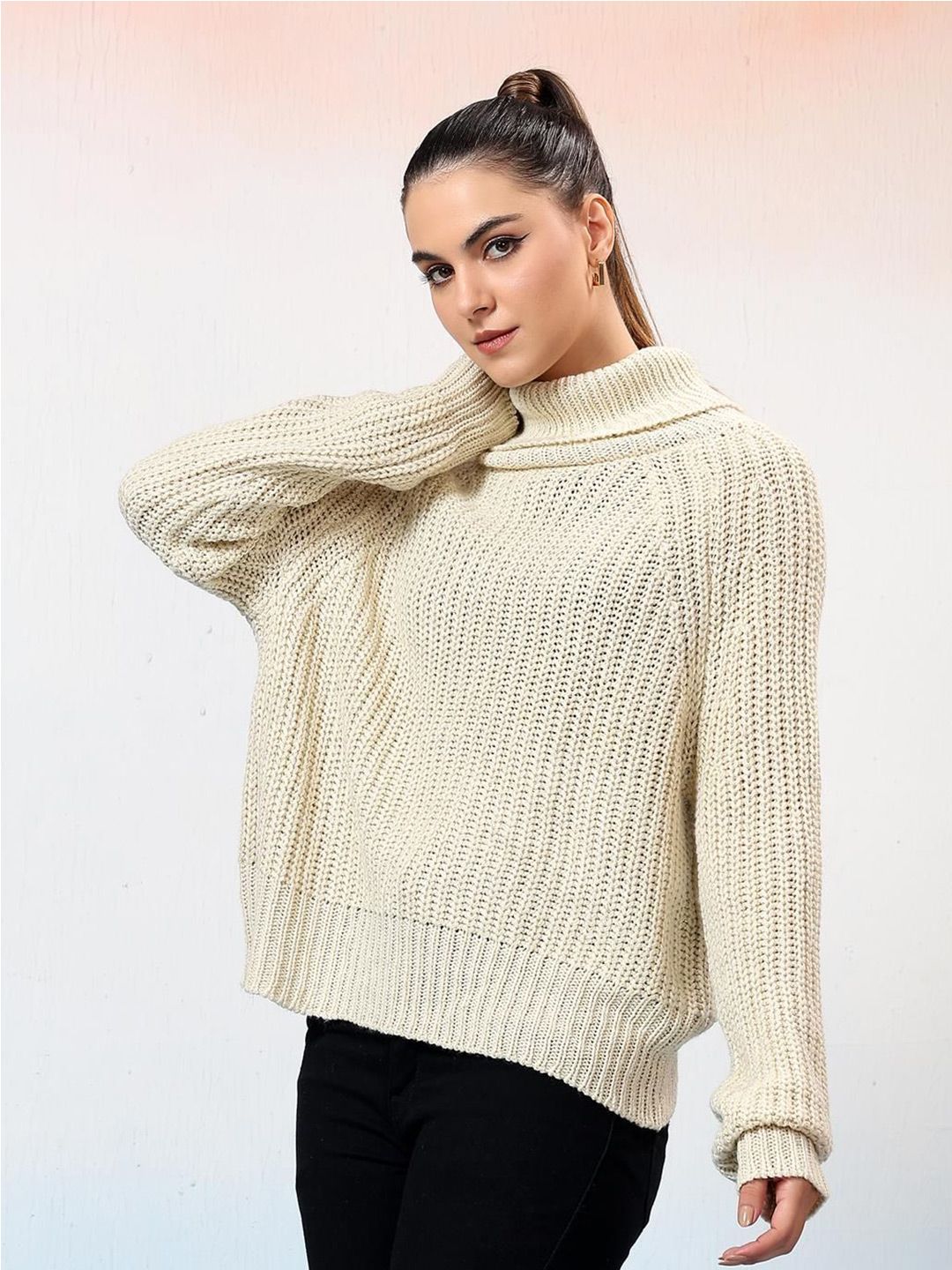 Kotty Women Turtle Neck Long Sleeves Pullover