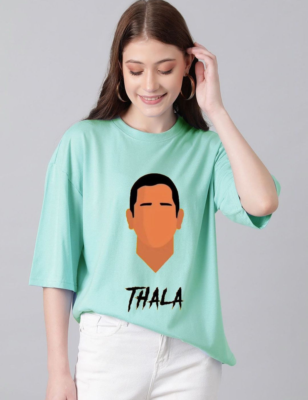 Kotty Women Graphic Printed Round Neck Cotton Oversized T-shirt