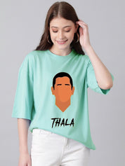 Kotty Women Graphic Printed Round Neck Cotton Oversized T-shirt