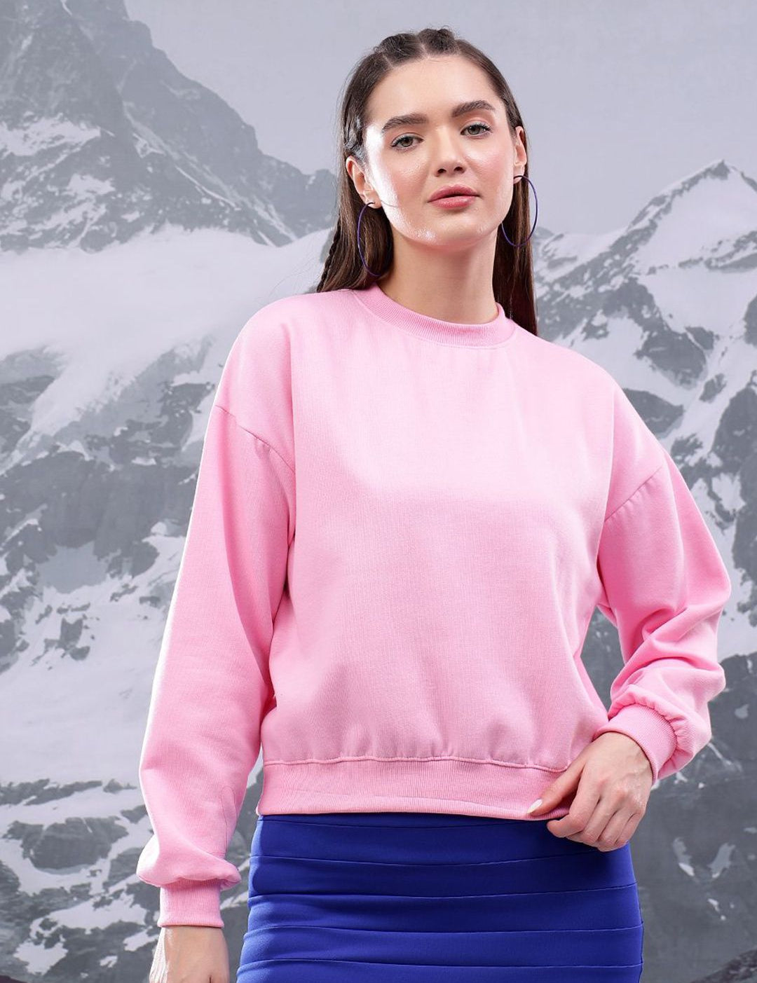 Kotty Women Round Neck Pullover Sweatshirt