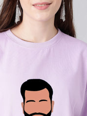 Kotty Women Graphic Printed Round Neck Cotton Oversized T-shirt