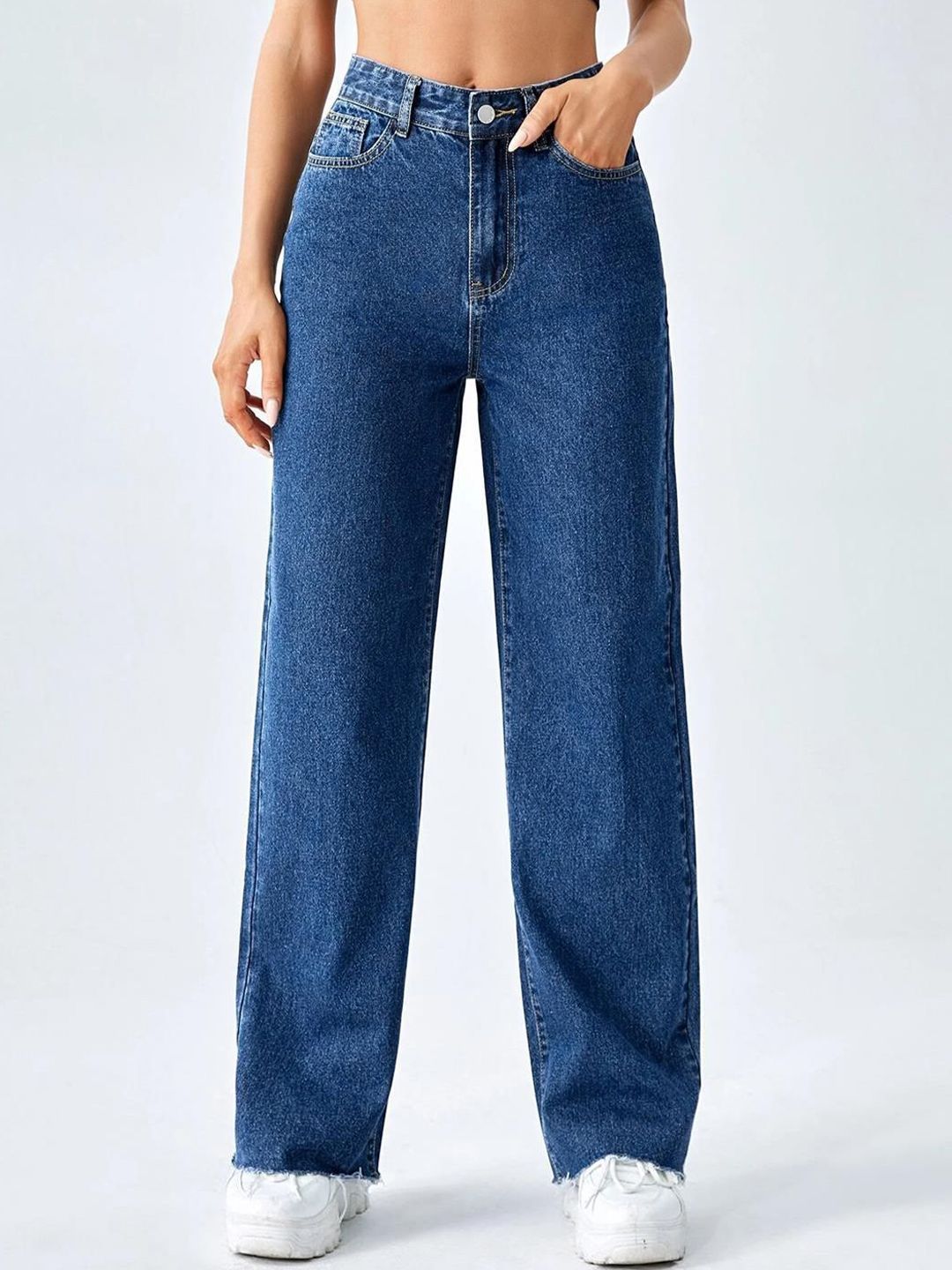 Kotty Women Straight Fit High-Rise Stretchable Jeans