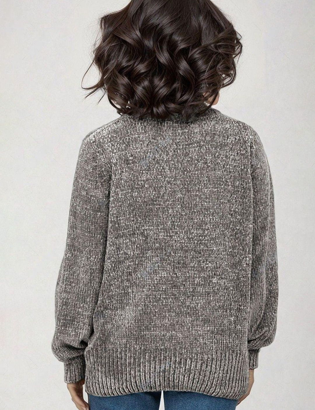 Kotty Women Self Design Long Sleeves Pullover Sweater 