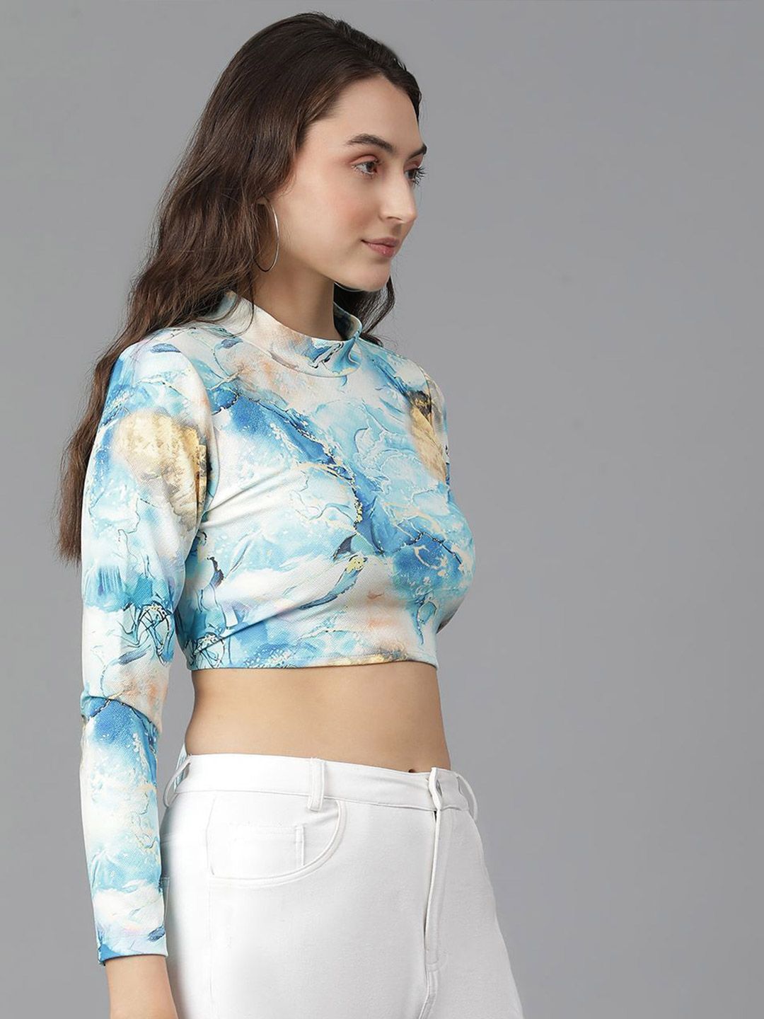 Kotty Floral Print Crop Top
