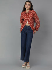 Kotty Women Floral Opaque Printed Casual Oversized Shirt