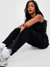 Kotty Women Black Jean Straight Fit High-Rise Stretchable Jeans