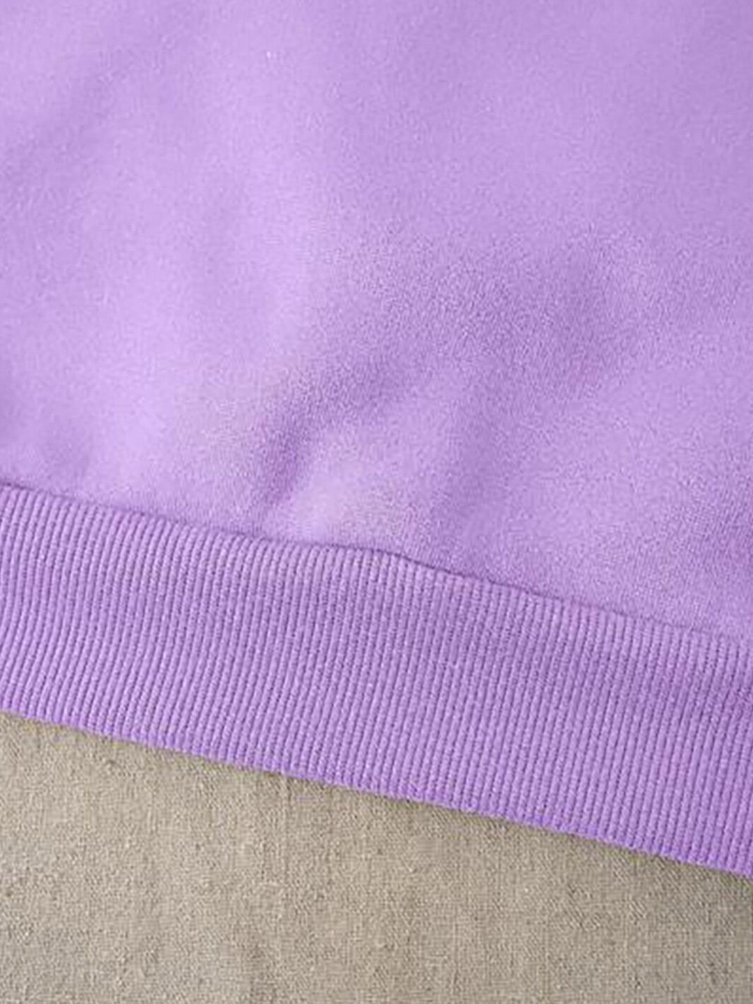 Kotty Purple Typography Printed Fleece Pullover