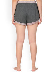 Kotty Women Grey Solid Lounge Shorts KTTSLEEPSHORTS227