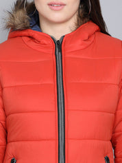 Kotty Women Orange Outdoor Puffer Jacket