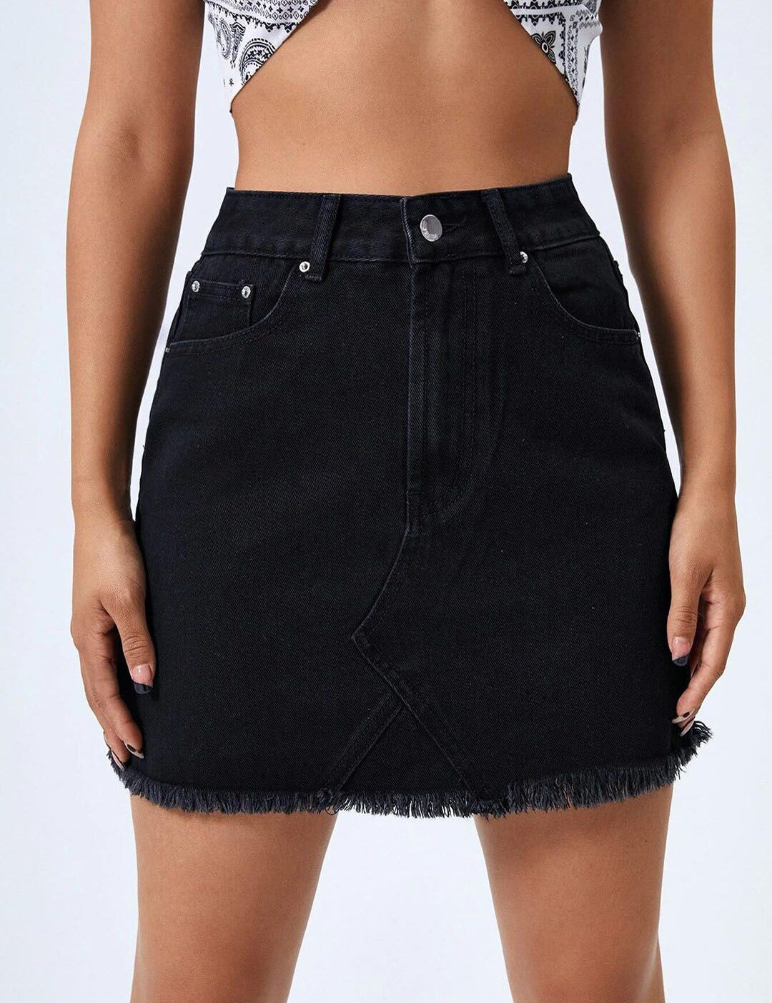 Kotty Denim Mini Pencil Skirt