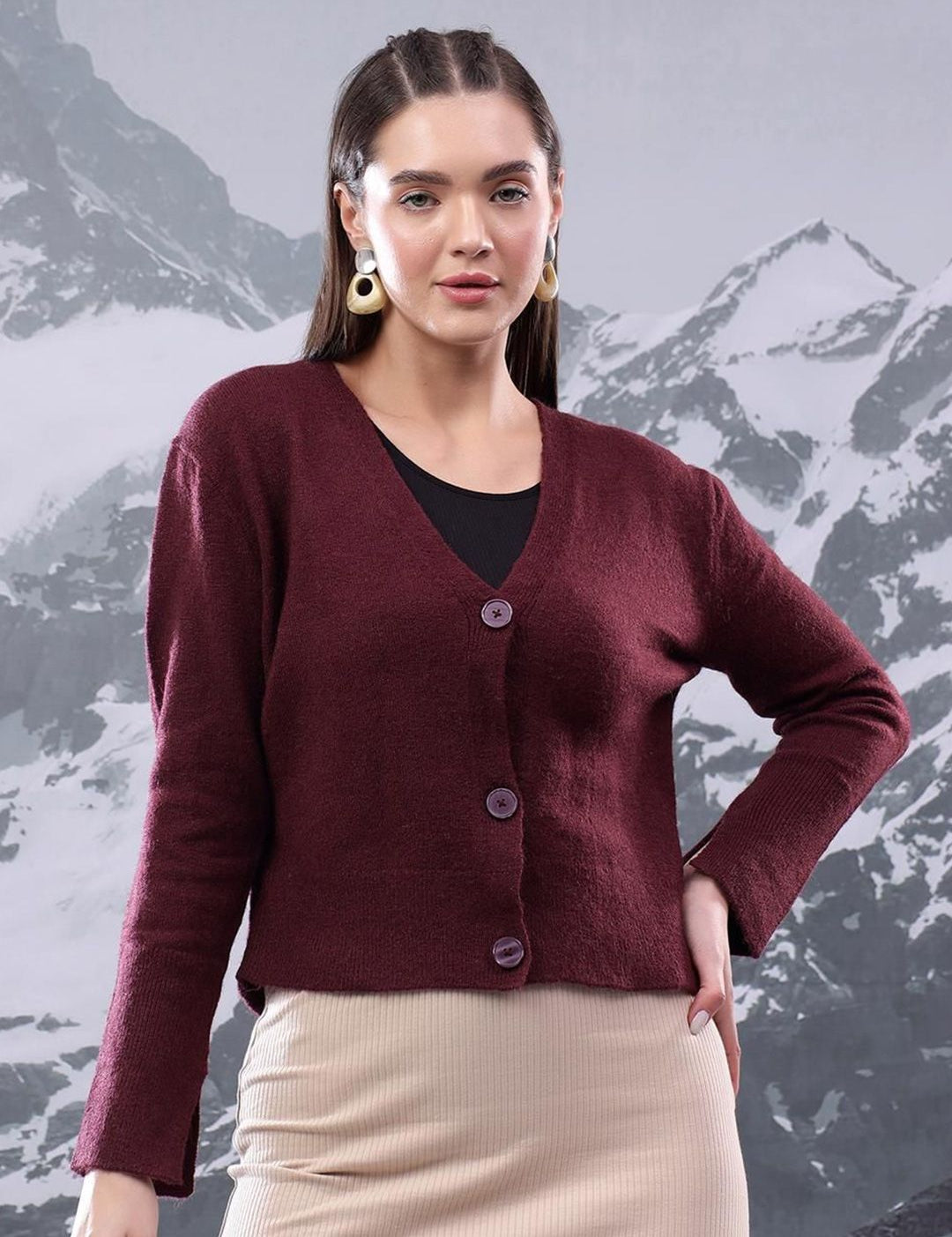 Kotty Women V - Neck Cardigan Sweater