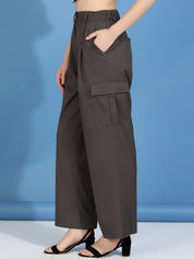 Kotty Women Relaxed Straight Fit High-Rise Pleated Trouser