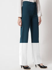 Kotty Women Colourblocked Relaxed Straight Leg Straight Fit High-Rise Easy Wash Trousers