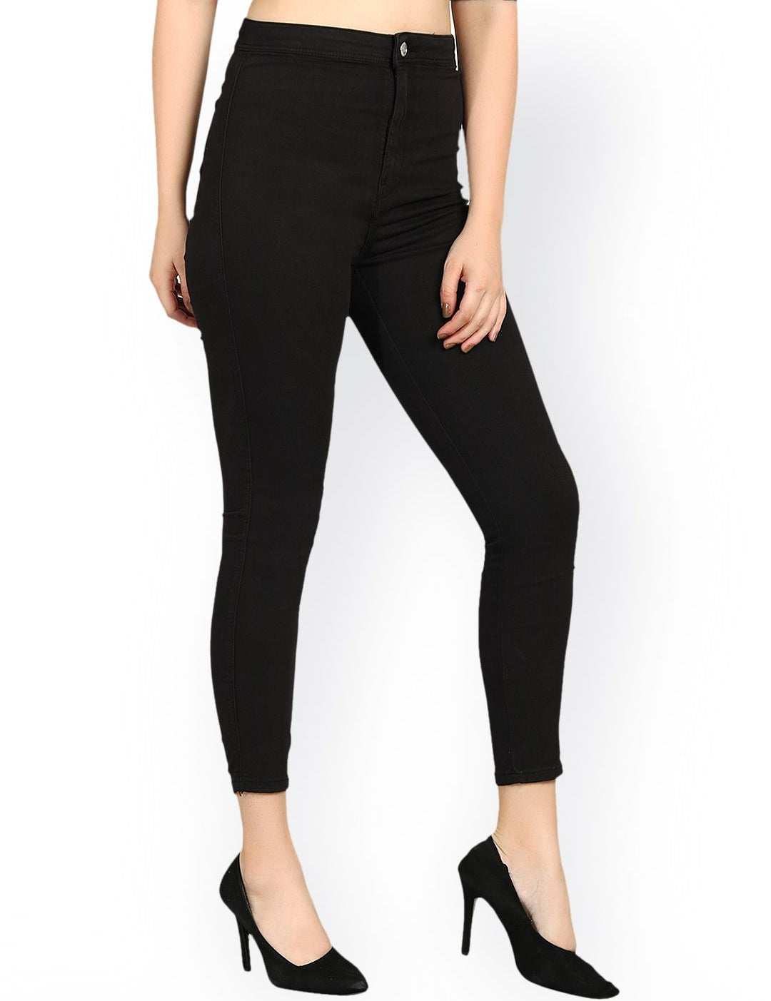 Kotty Women Black Skinny Fit High-Rise Clean Look Stretchable Jeans