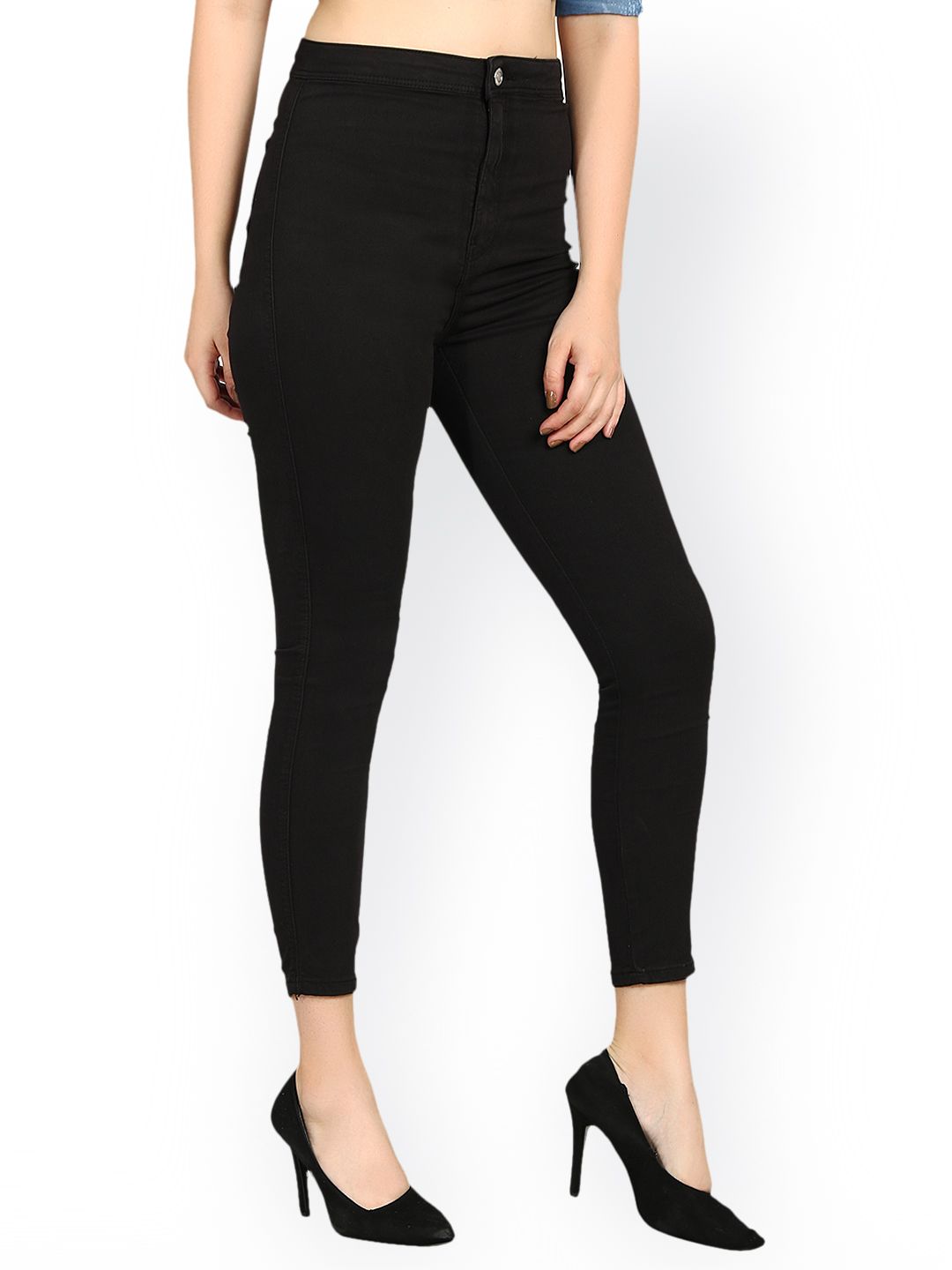 Kotty Women Black Skinny Fit High-Rise Clean Look Stretchable Jeans