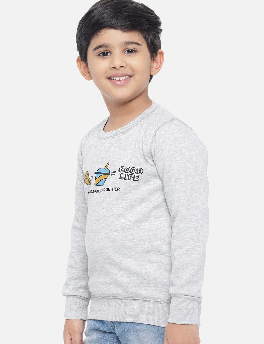 Kotty Boys Grey Printed Sweatshirt