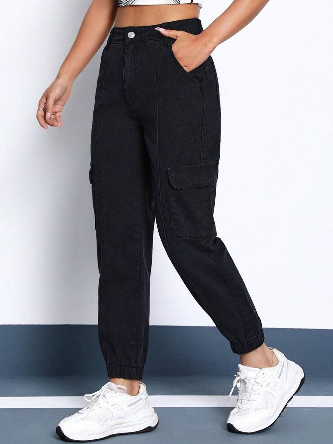 Kotty Women High-Rise Stretchable Cotton Joggers