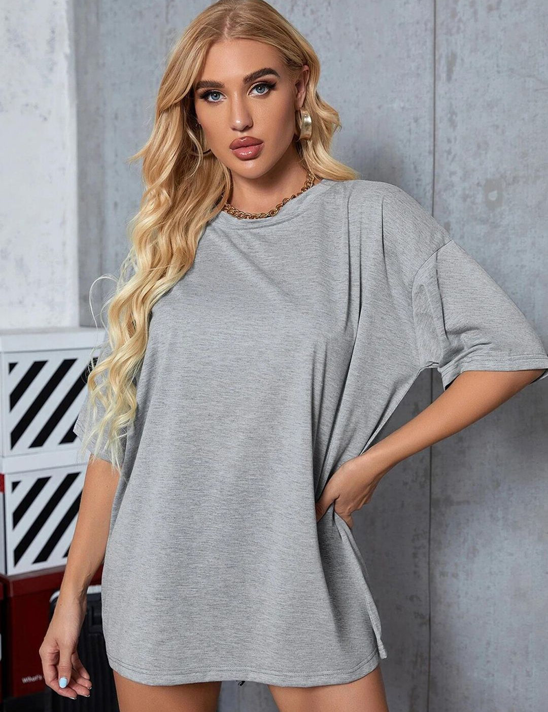 Kotty Drop-Shoulder Sleeves Longline Oversize Yoga T-shirt