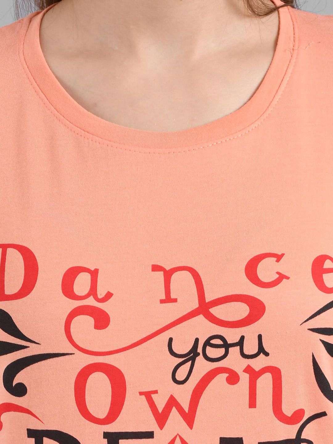 Kotty Typography Printed Round Neck T-shirt