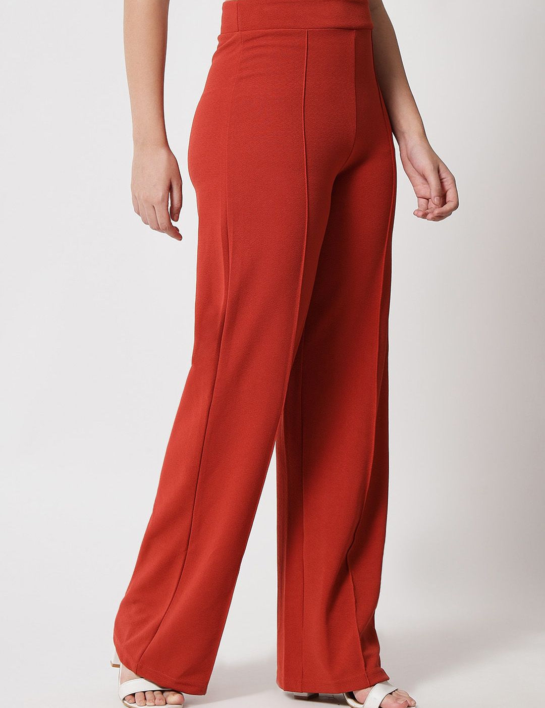 Kotty Women Pack of 2 Relaxed Straight Leg Straight Fit High-Rise Easy Wash Trousers