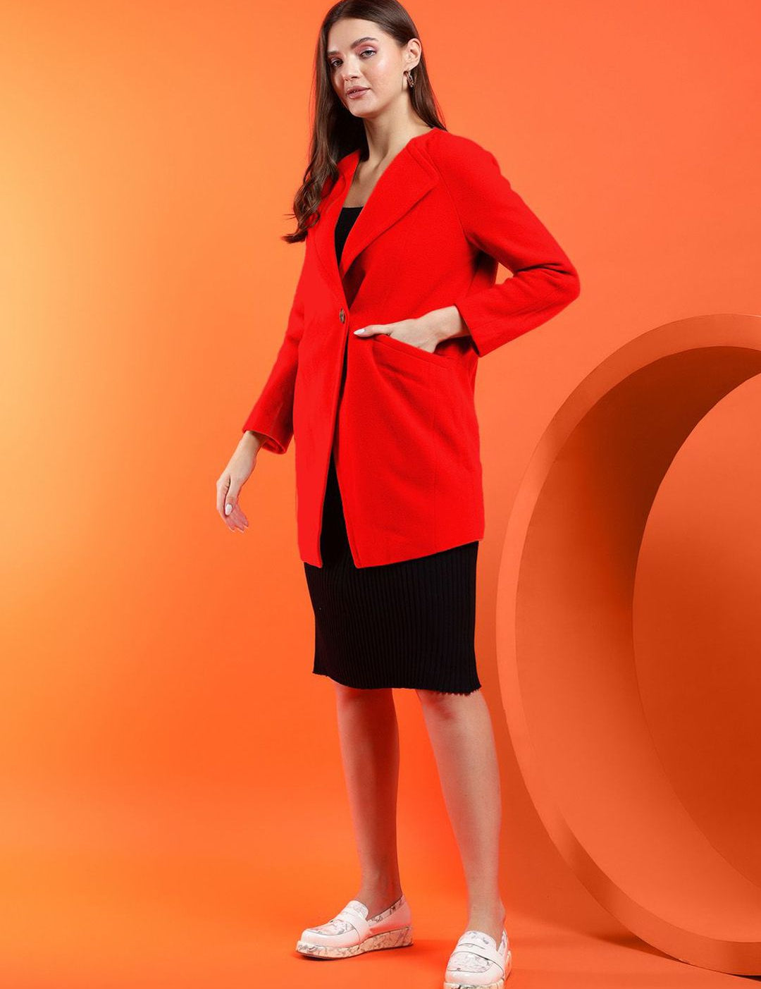Kotty Women  Notched Lapel Overcoat