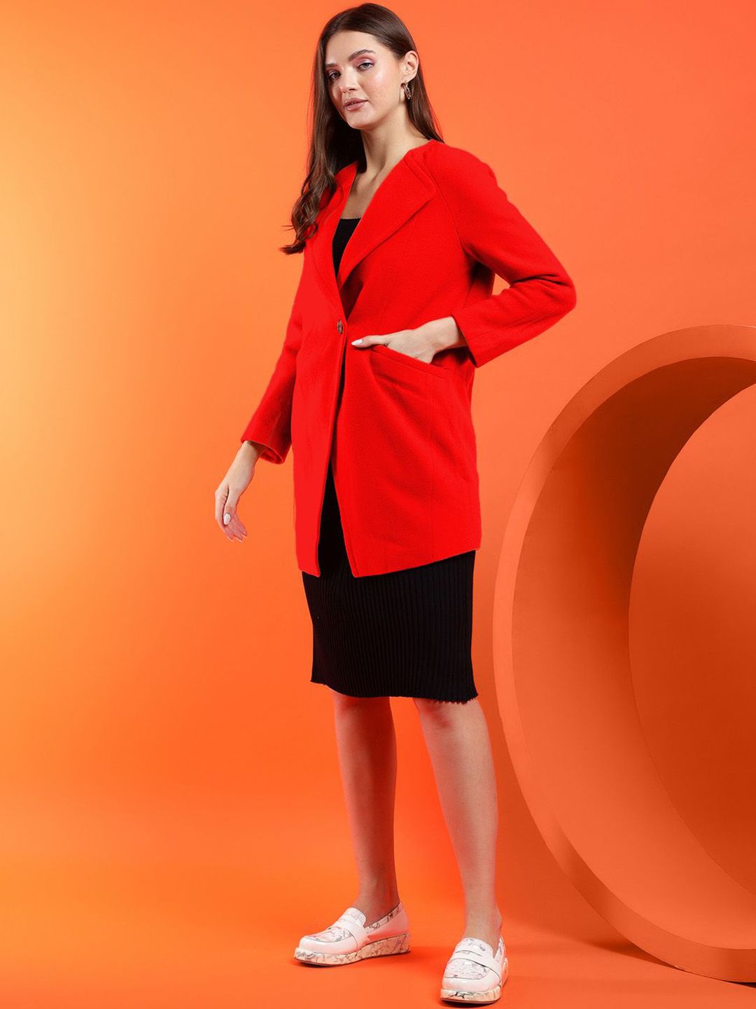 Kotty Women  Notched Lapel Overcoat