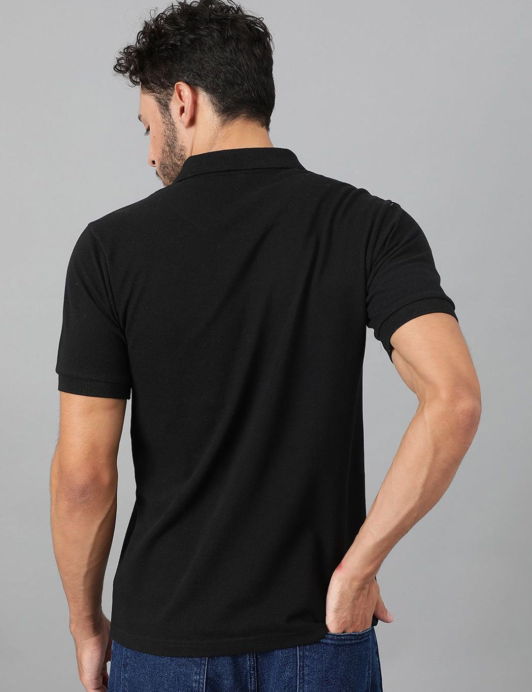 Kotty Men Solid Polo Collar T-shirt