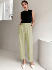 Kotty Women Relaxed Straight Leg Straight Fit Easy Wash Parallel Trousers
