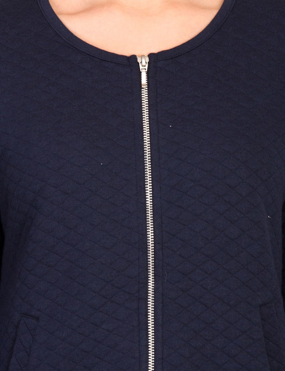 Kotty Women Blue Self Design Open Front Jacket