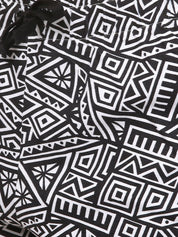 Kotty Women Black & White Geometric Printed Lounge Shorts