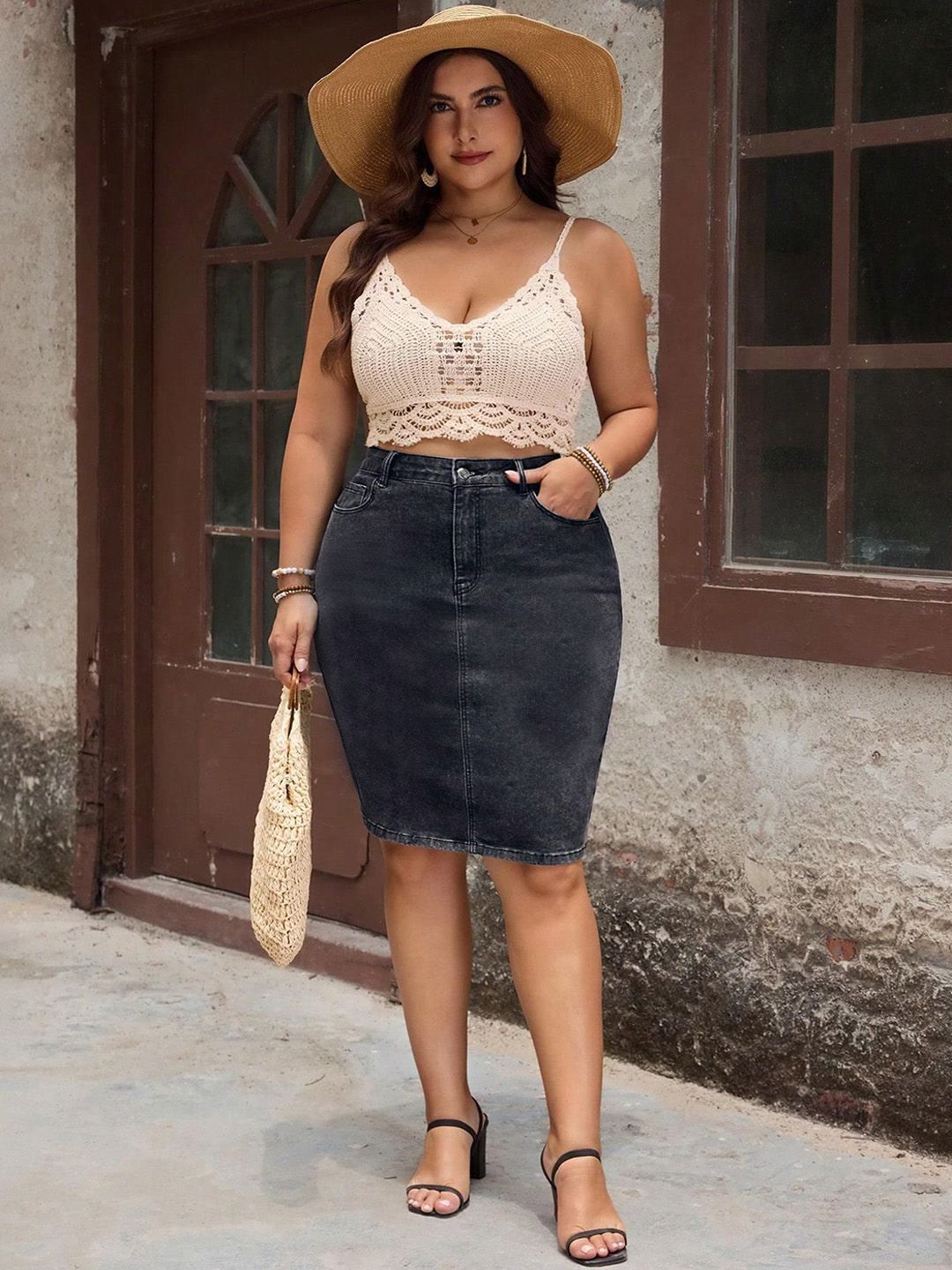 Kotty High-Rise Denim Mini Skirt