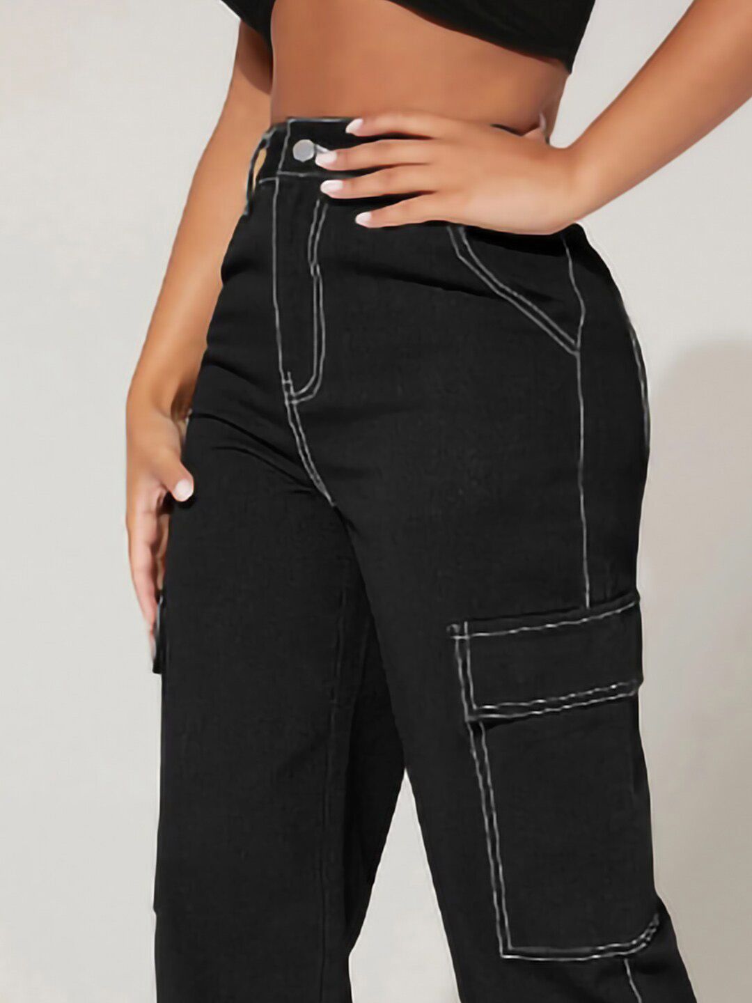 Kotty Women Jeans Straight Fit High-Rise Clean Look Stretchable Cotton Jeans