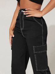 Kotty Women Jeans Straight Fit High-Rise Clean Look Stretchable Cotton Jeans