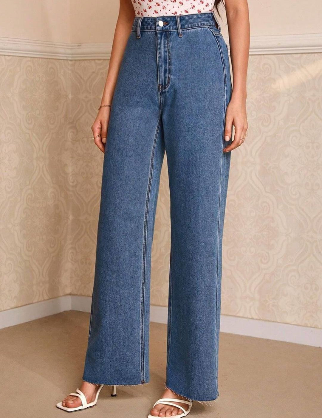 Kotty Women Jean Straight Fit High-Rise Stretchable Cotton Jeans