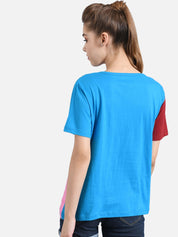 Kotty Women Multicoloured Colourblocked Round Neck T-shirt