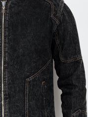 Kotty Men Black Solid Denim Jacket