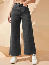 Kotty Women Wide Leg High-Rise Clean Look Stretchable Jeans