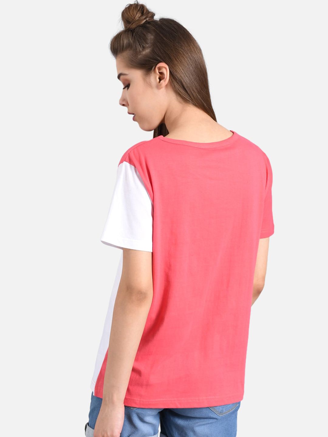 Kotty Women Pack Of 2 Multicoloured Colourblocked Round Neck T-shirts