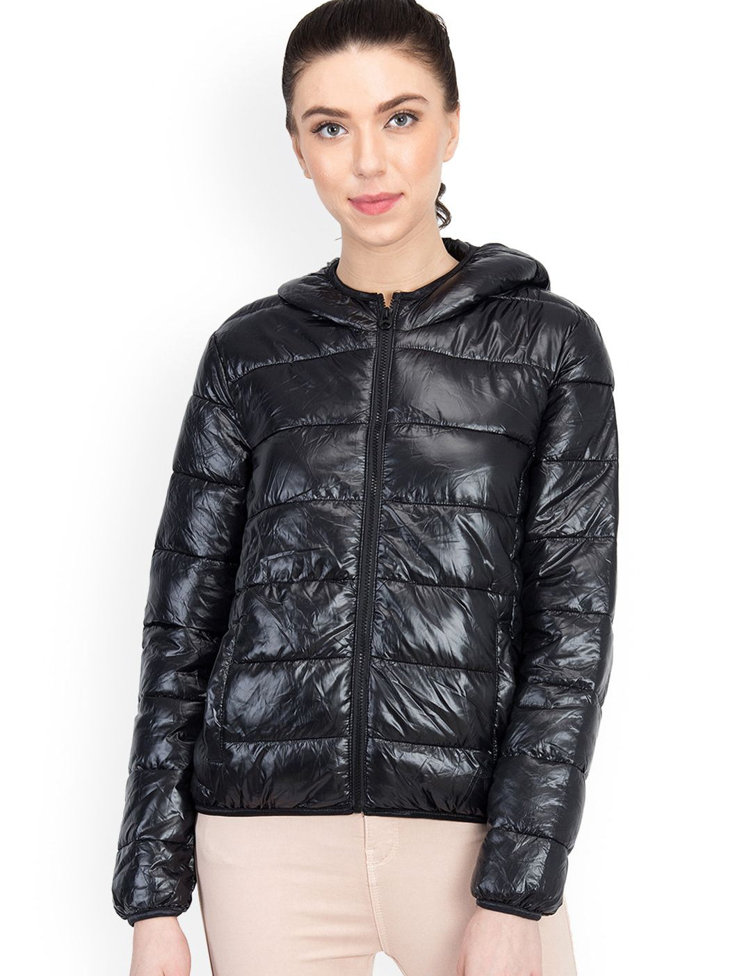 Kotty Women Black Solid Puffer Jacket