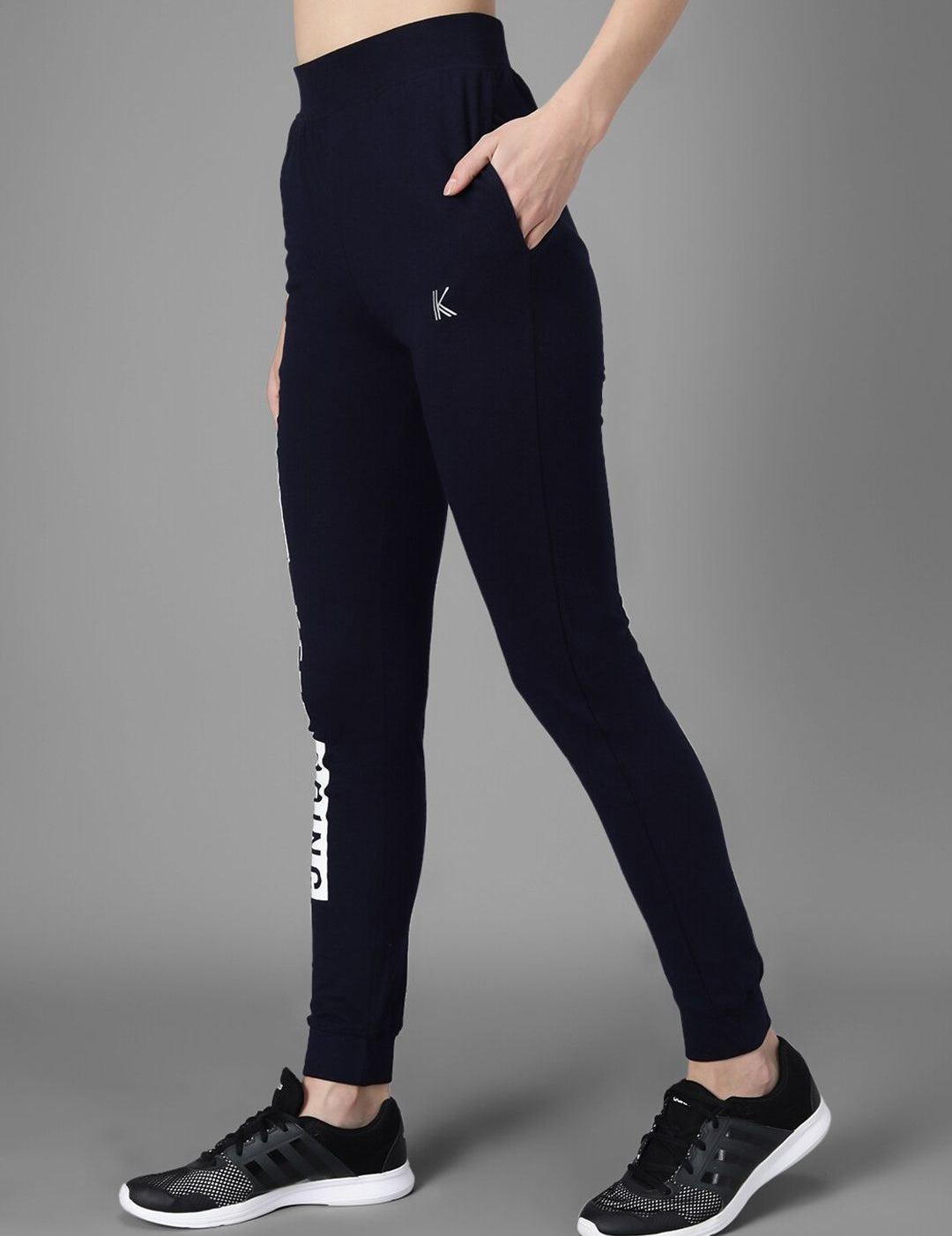 Kotty Women Navy Blue & White Printed Joggers